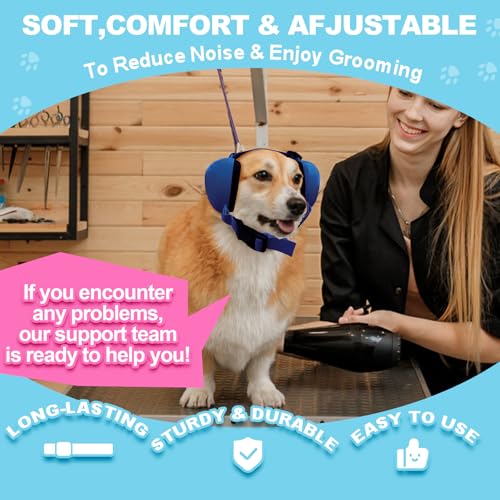 Image of PROHEAR Ungrade GEL Pads Dog Ear Muffs Hearing Protection for Dogs, NRR 28dB for Thunder, Hunting, Tourism,Small - Blue