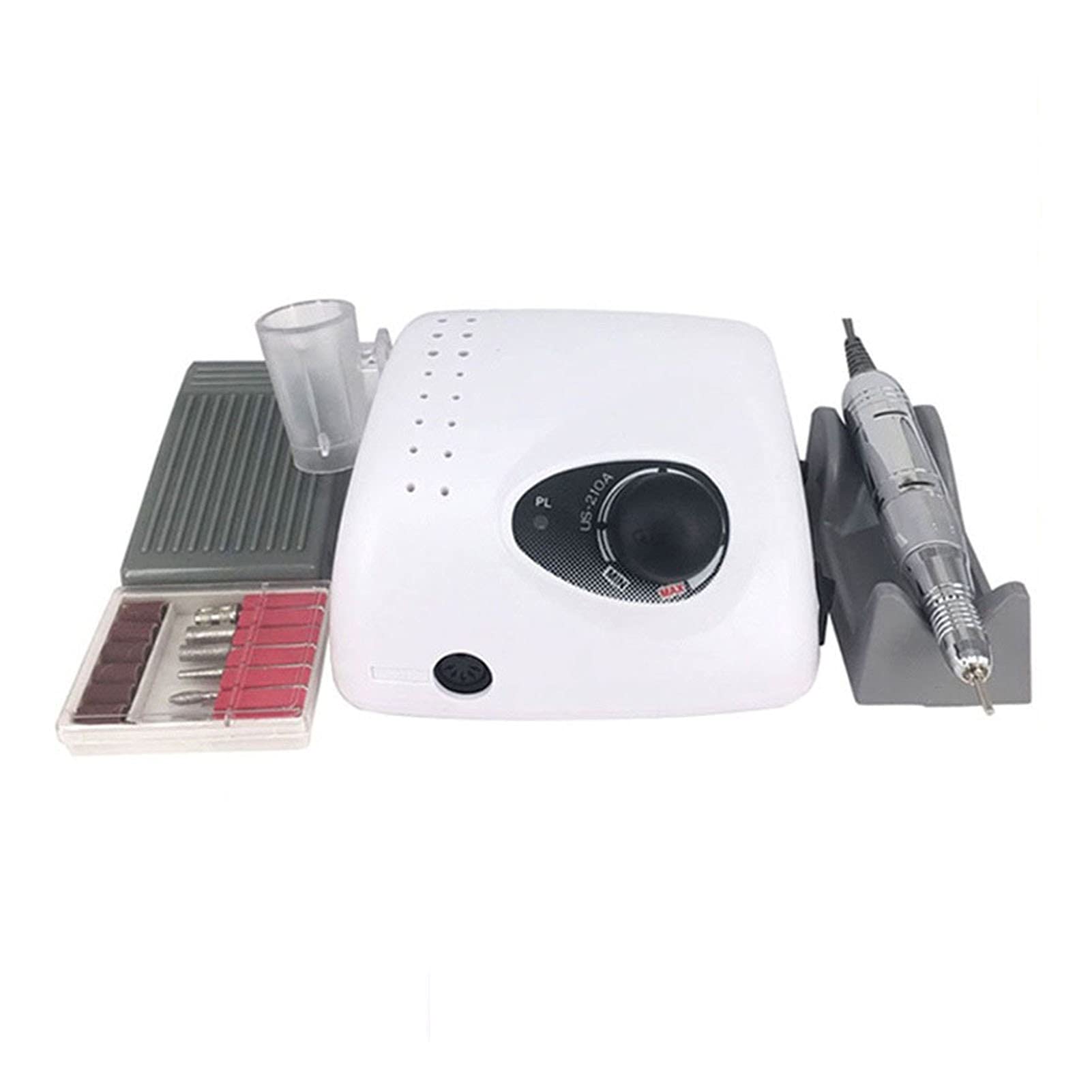 Perceuse à Ongles 35000 ROUPIR Machine de Forage à Ongles électrique Professionnel 65W Forte 210 Micromoteur Manucure Set Pedicure Fichier ongle Kit(Blanc)