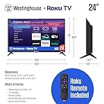 Westinghouse Roku TV - 24 Inch Smart Television, 720P LED HD with Wi-Fi Connectivity and Mobile App, Flat Screen Compatible with Apple Home Kit, Alexa and Google Assistant - Image 4