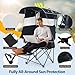 Nice C Chair with Canopy, Heated Camping Chair with Battery, Outdoor Sports Chairs with Shade, Heated Folding Umbrella Lawn Chairs, with Removable Footrest (1-Pack)