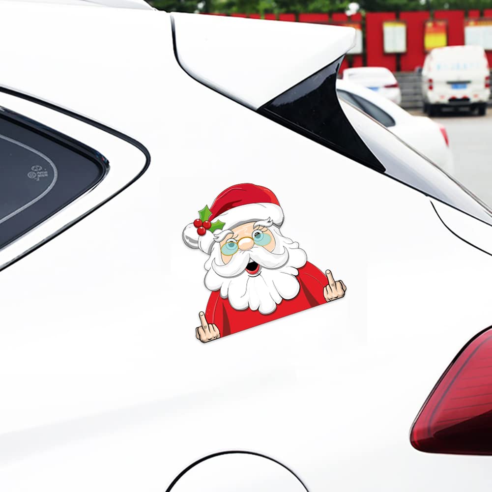 Entendy Fashion 3D-Aufkleber Weihnachtsdekoration Fensteraufkleber Mit Weihnachtsmann-Motiv, Für Autofenster, Aus PVC-Material, Leicht Zu Entfernen, Sichtbar Im Fahrzeuginnenraum, Geschenk, Rechts