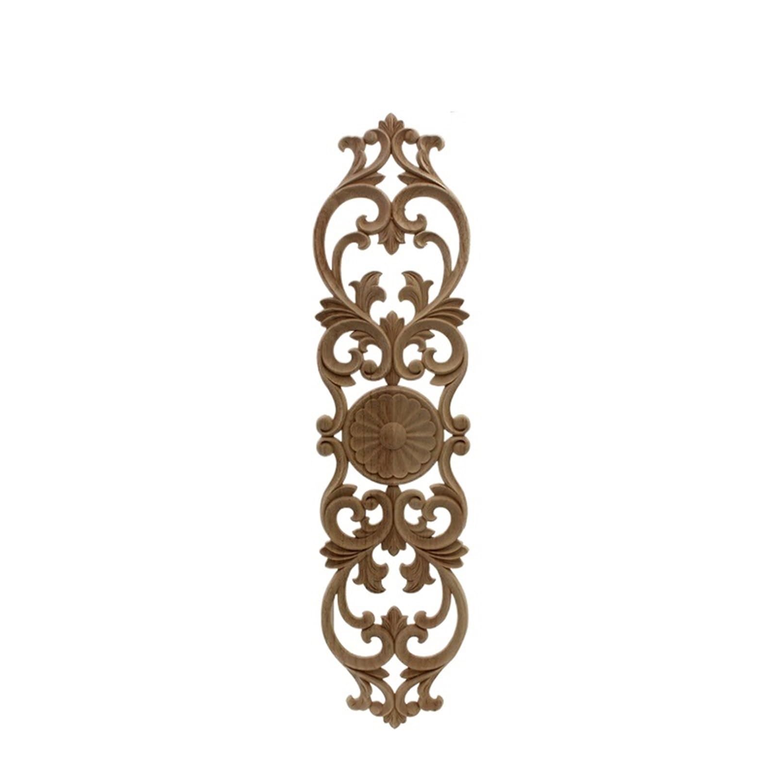 Autocollant de fleur ondulée en bois de chêne pour décor de porte