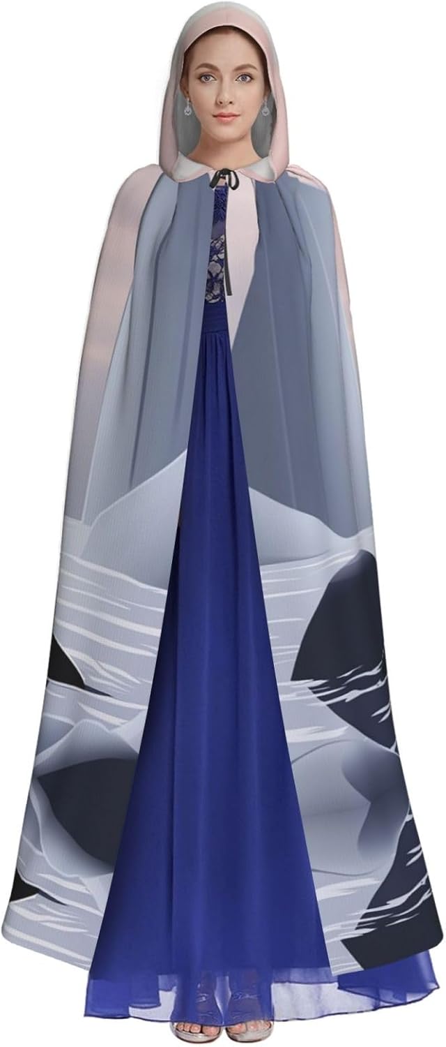 Arctic Silent Seal Unique Darkness Poncho Shawl - Customizable Wearable Blanket for Women, Perfect Halloween Costume Accessory, Knight, Akatsuki, and More