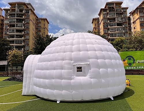 Carpa iglú inflable portátil con luz LED y 2 ventanas miniatura 2