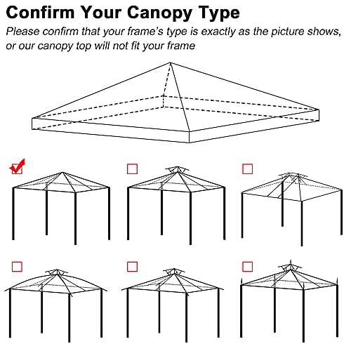 Yescom 10'X10' Gazebo Top Replacement For 1 Tier Outdoor Canopy Cover Patio Garden Yard Coffee Liqueur Y0041010 #TOP1