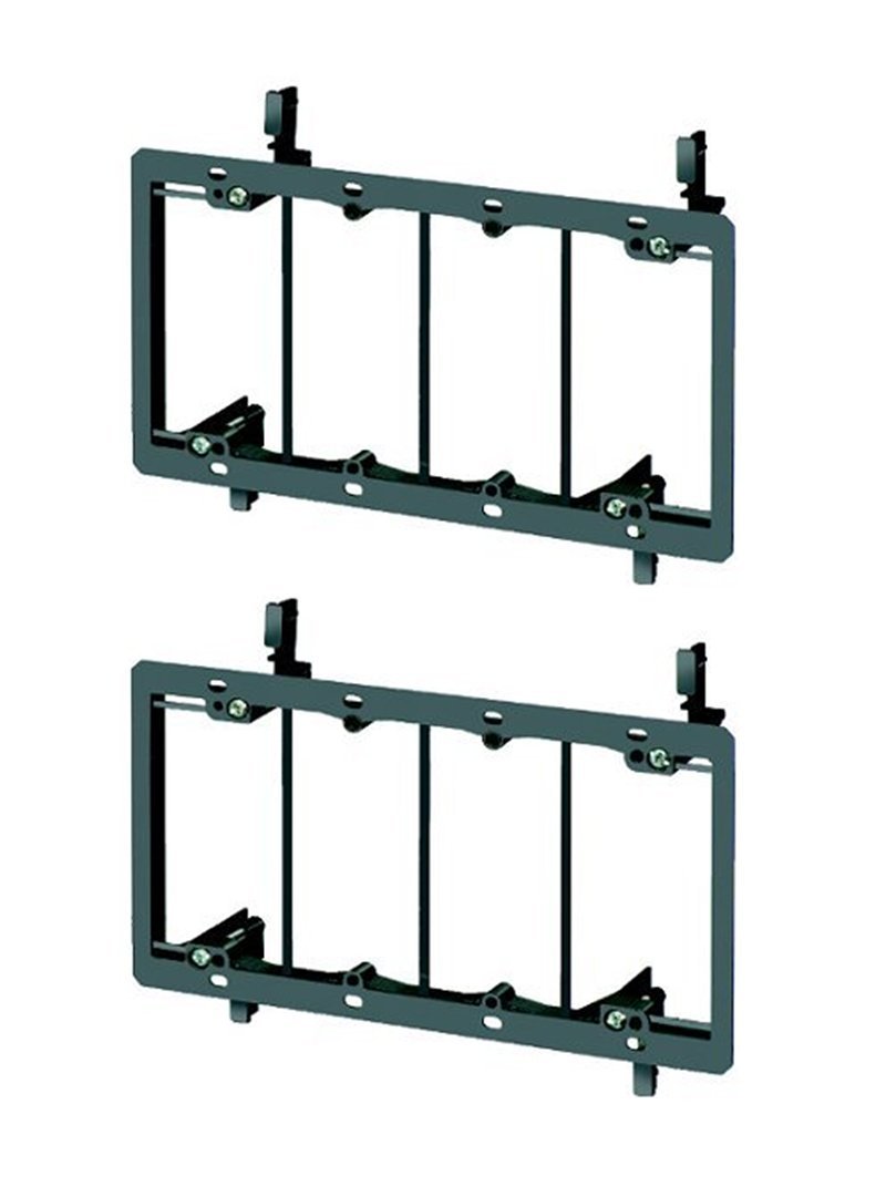 iMBAPrice 4 Gang Low Voltage Wallplate Mounting Bracket - Black (Pack of 2)