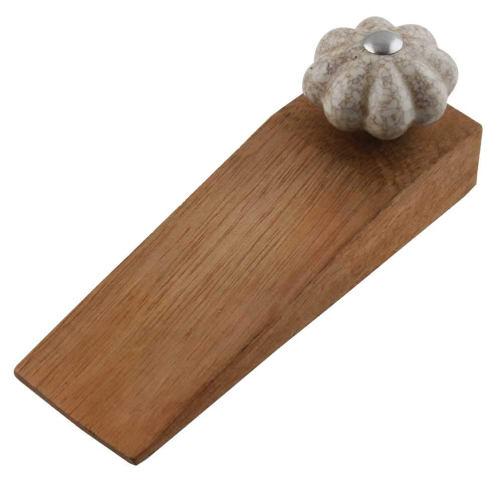 IndianShelf 1 Pack Wood Door Stopper for Home Rubber Melon Crackle Floor Gate Stopper Cream Door Wedge Strong Grip (B08HX1FH7W) Amazon Price History, Amazon Price Tracker