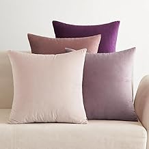 EMEMA Federe in velluto Copricuscini Confezione da 4 Decorativi Fodere Quadrate per Cuscino per Divano Camera da Letto Casa 45x45 cm Serie Viola