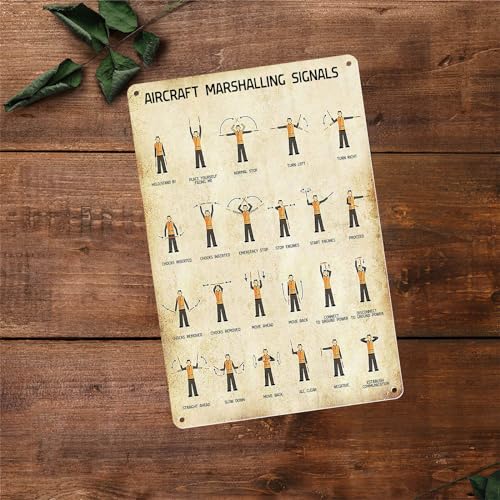 Homely Accents HKACM020 Aircraft Marshaling Signals Metal Sign thumb #5