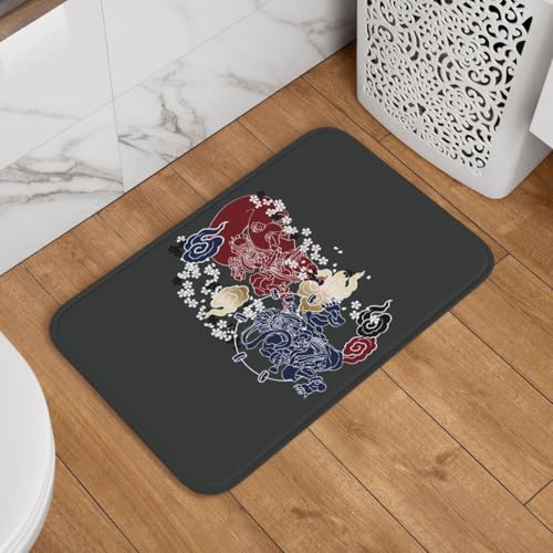 玄関マット 風神と雷神 浮世絵 和風 ドアマット 室内 屋外 バスマット おしゃれ 泥落とし 洗える 滑り止め 足拭きマット 浴室 台所 寝室 業務用 四季通用 60cm×40cm