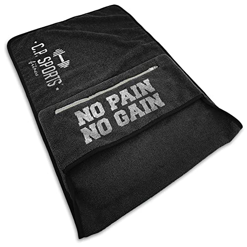 Miniatura 2 de C.P.Sports Fitness Toalla De Mano De Microfibra Fijación Bolsa Con Cremallera Gimnasio Entrenamiento Deportivo Extra Suave, Lavable, Larga Y Grande Para Mujeres Y Hombres Color Gris Oscuro