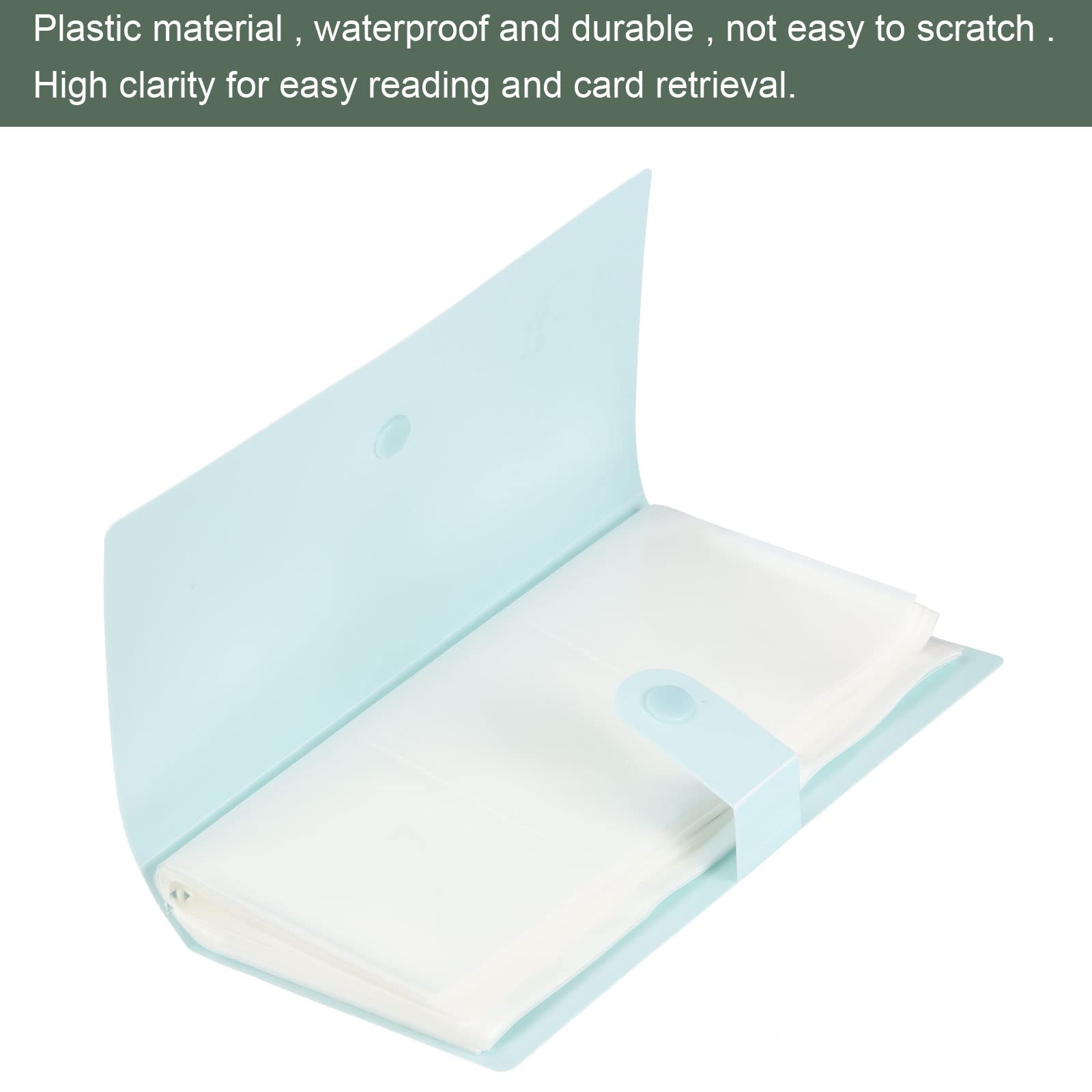 YOKIVE Business Card Holders, Pocket Business Card Case Portable Plastic Keep Card Tidy, Great for Office Home (Light Blue, 7.56-Inch) - Image 3