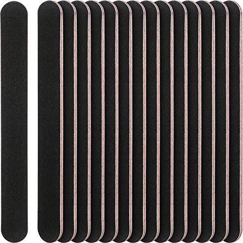 30 Pieces Double Sided Nail Files Emery Board Black Gel 100/180 Grit Nail File Manicure Tools Nail Buffer Files Set