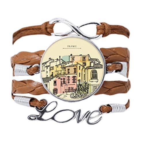Bracelet France Peinture le cadeau souvenir parfait en cuir