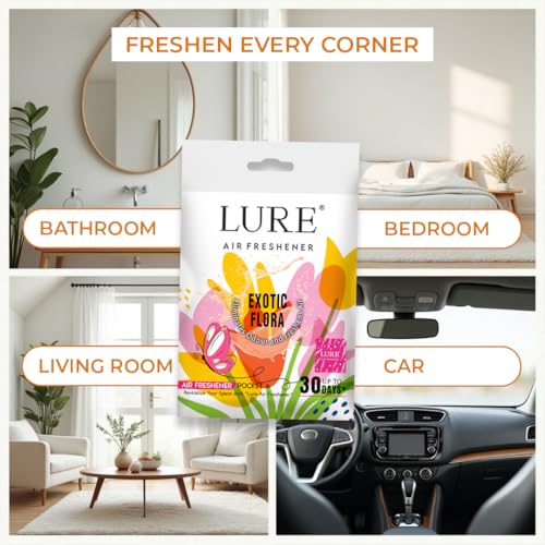 Image of LURE Gel Pocket Air Freshener For Bathroom, Toilet, Home | Germ Protection | Last Upto 30 Days - Exotic Floral 10 Gm (Pack Of 6)