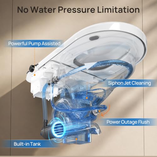 Image of DeerValley Bidet Toilet with Bubble Spa Wash, Auto Open /Close & Foam Shield