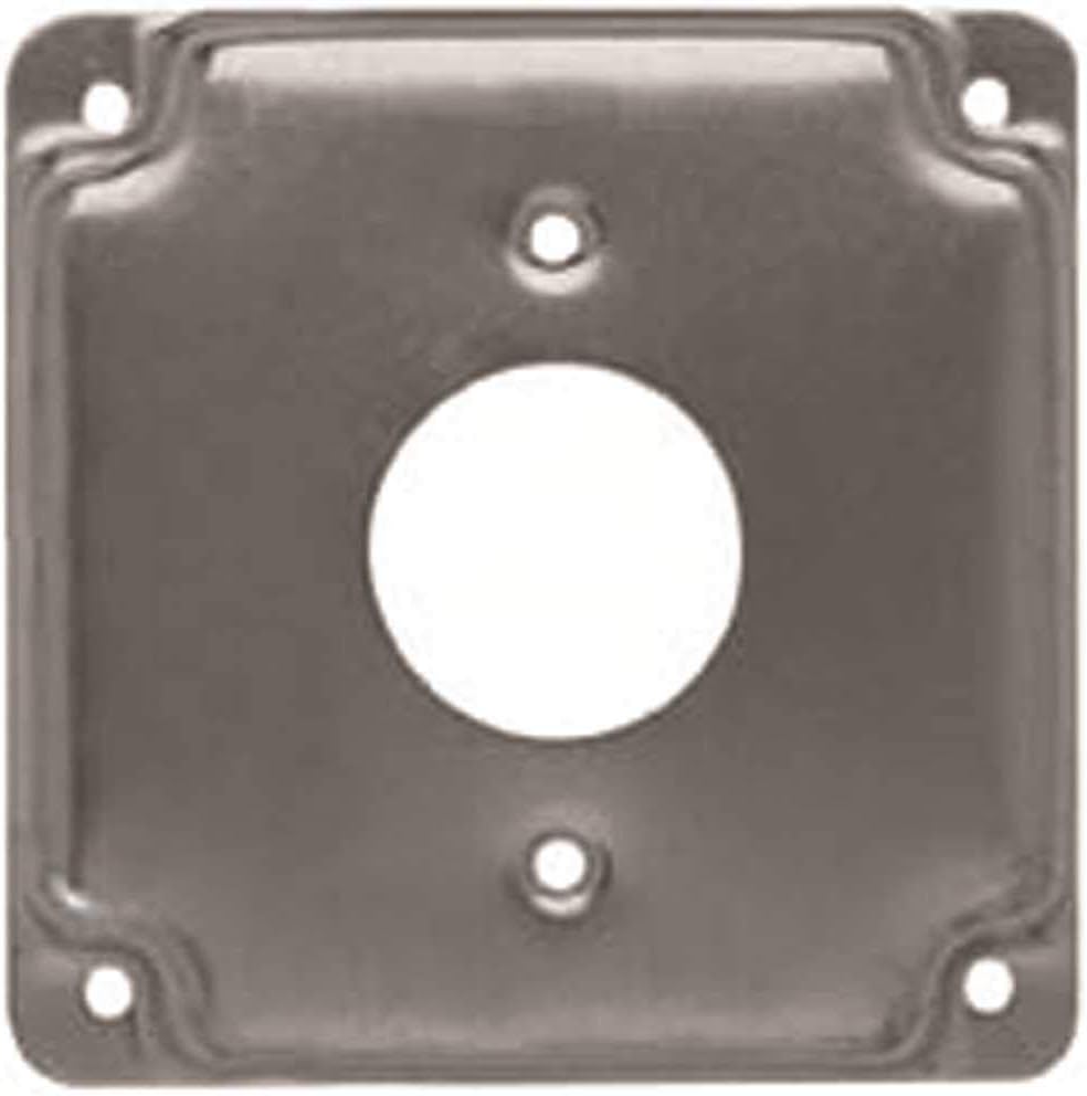 Raco 4" Square Gray Steel Box Cover for 1 Receptacle