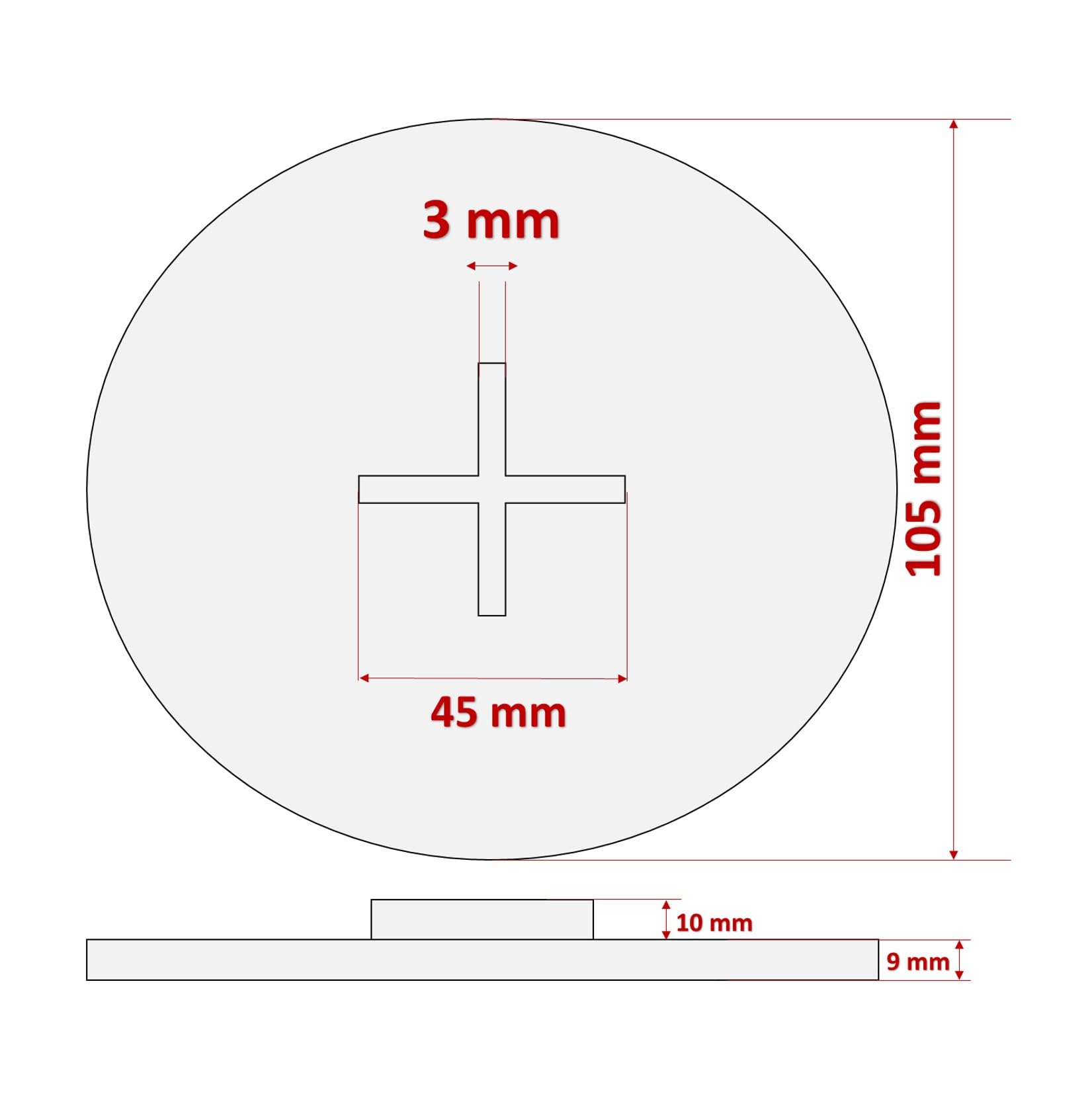 50 Stk. Plattenlager Fugenkreuze 3 mm Fugen Auflagenhöhe 9 mm Kieslager Splittbett Sandbettlager Splittbettlager für Terrassenplatten Kiesbettlager Tellerfugenkreuz