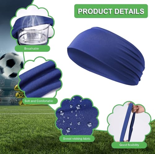Image of Jeffbaubl 12 Pieces Kids Athletic Sweatbands, 6 Colors Boys Headbands, Boys Sports Headbands, Soft Athletic Headband, Kids Sweatbands, Wicking Elastic Hairband for Girls Boys Toddler Children