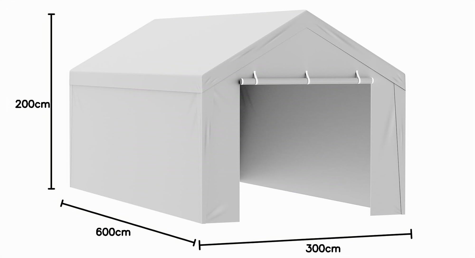 VEVOR Tendalino di ricambio per posto auto coperto parete laterale 10x20ft, impermeabile e protetto dai raggi UV, bianco (telaio non incluso)
