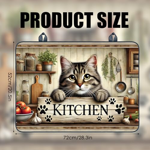 Image of Nuxovilar Cat Kitchen Stove Top Cover, 20.47x28.34 Inches Polyester Mat | Cooktop mat kitchen decor glass cooktop cover gas cooktop protector for kitchen, apartment countertop (Vintage cat print)