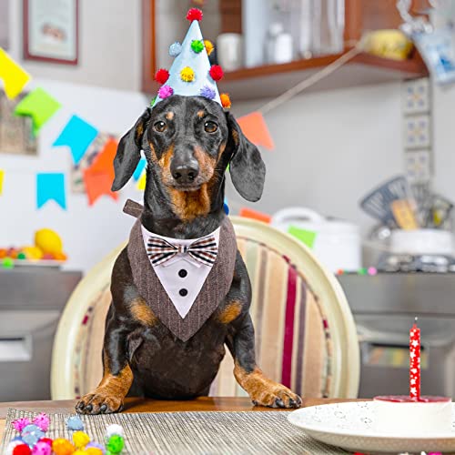 Kuoser Atmungsaktives Hundehalstuch für große Hunde, Fliege, Smoking, verstellbares Halstuch für Hochzeiten, Geburtstage und Partys, passend für mittelgroße bis große Hunde mit einem maximalen