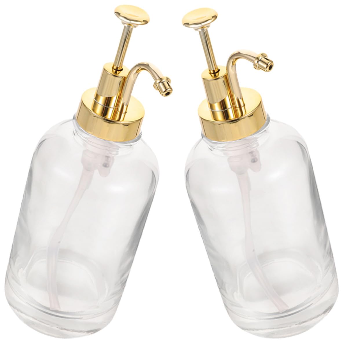 ibasenice Siruppumpenspender und Abfallvermeidung 2 Stück 500ml aus Glas und Edelstahl mit Dekorativem Design für Küche und Kaffeebar