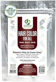 Hair Color For All Natural Hair Dye For Men & Women I 100% Natural & Chemical-Free Pure Hair & Beard Color, Auburn Reddish Brown