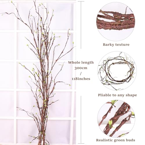 300cm118inch-Artificial-Fake-Tree-Branches-Bendable-Greenery-Vine-Plants-for-Wall-Front-Door-Hanging-DIY-Wreath-Garden-Outdoor-Wedding-Home-Decor 300cm118inch Artificial Fake Tree Branches Bendable Greenery Vine Plants for Wall Front Door Hanging DIY Wreath Garden Outdoor Wedding Home Decor