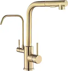 YESOP Torneira De Bancada Cozinha P/filtro Gourmet Pia Extensível (Dourado Escovado)