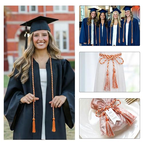 Image of GraduationMall Graduation Honor Cord 68 inch OrangeWhite