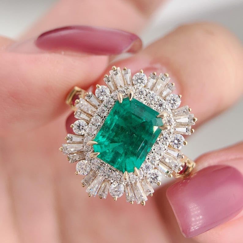 Bague émeraude naturelle argent 925 pour sublimer vos soirées