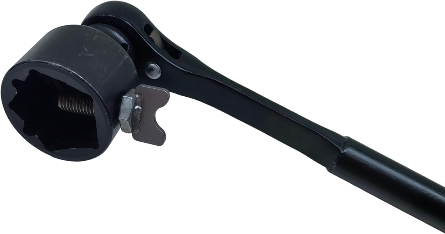 Adjustable Ratcheting Hydrant Wrench for 7/8" to 1-3/4" Pentagon Nuts and 3/4" to 1-1/4" Square Nuts, 17.3" Length