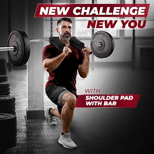 Yes4All Anti-Slip Squat Bar Attachment 1000LB, Squat Olympic Bar & Bar Pad with Comfortable Neck and Shoulder Pads, Extra Handle for Free Weights Strength Training, and Body Building, Alloy Steel by Yes4All - Image 7