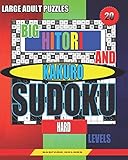 Large adult puzzles. Big Hitori and Kakuro sudoku. Hard levels.: Sudoku for home and tourism. (Sudoku and large size puzzles)