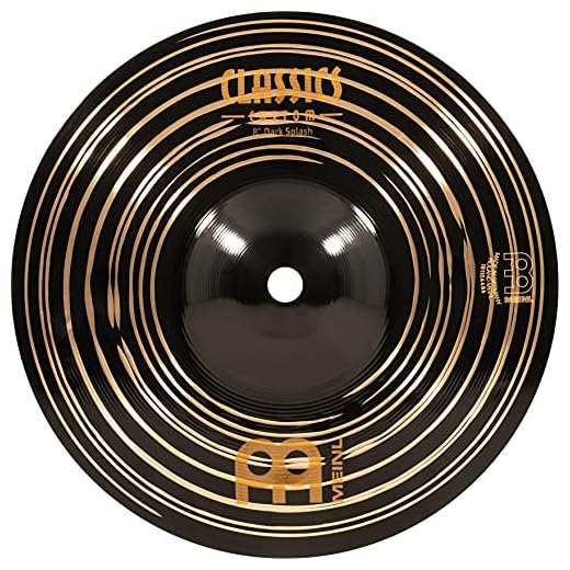 Meinl Cymbals Classics Custom Dark Plato Splash de 8 pulgadas (20,32cm) Platillos de Batería - Bronce B12, Acabado Oscuro (CC8DAS)