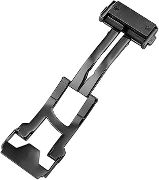 Wscebck Watch Strap Steel Buckle for Hublot Fusion Classic Big Bang King Power Series Watch Folding Clasp 22m Leather/Rubber Accessories Color Black, Size 22mm