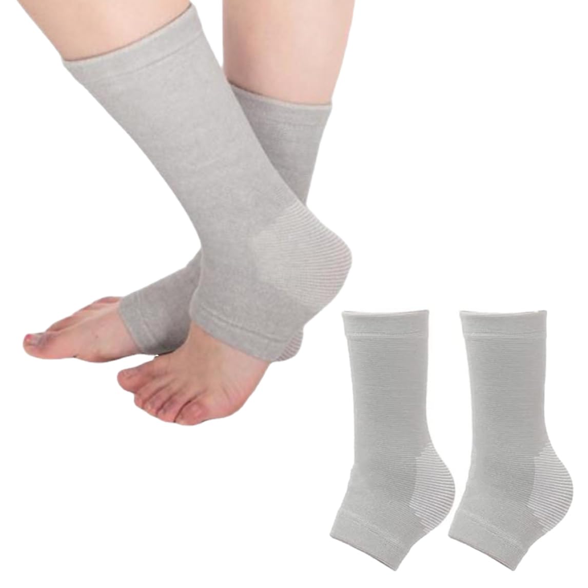 Bamboo Compression Socks: 2 Pairs of Anti-Fatigue Foot Sleeves for Pain Relief and Ankle Support