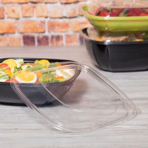 Karat Clear PET Dome Lid (204 mm) for 64 oz PET Square Bowl - 150 ct