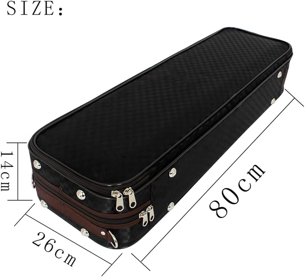 4/4 Violin Case Storage Bag Flannel Square Case Violin Case String Instrument Accessories Built-in Hygrometer