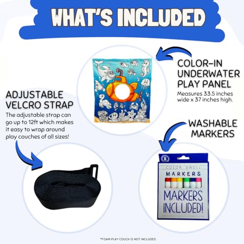 Image of Couch Swag Play Panel for Childrens Foam Sofa Kids Couch (Underwater)