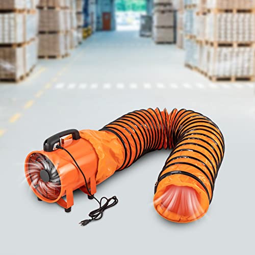 Extractor Industrial JJIESHENG, Ventilador Portátil de 10 Pulgadas con Ducto de 32.8 pies, 320W, Alta Velocidad para Taller o Almacén miniatura 2