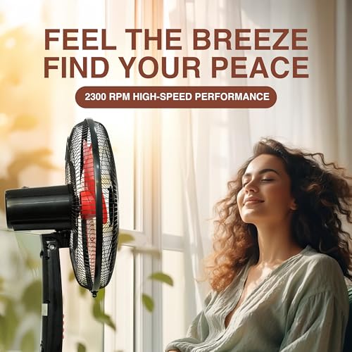 Image of ULTRON Black Thunder 2 in 1 Pedestal & Table Fan (16 Inch) | 120W Powerful Motor | 2300 RPM High Speed | 110 CMM Air Delivery | 3 Speed Control | Jerk-Free Oscillation | 2 Year Warranty