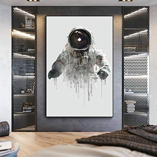 Affiche astronaute graffiti KEBIA pour un salon moderne au style street art abstrait