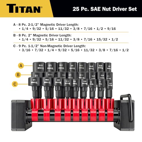 Tourne-écrous SAE Titan 16294 robustes avec finition anti-corrosion