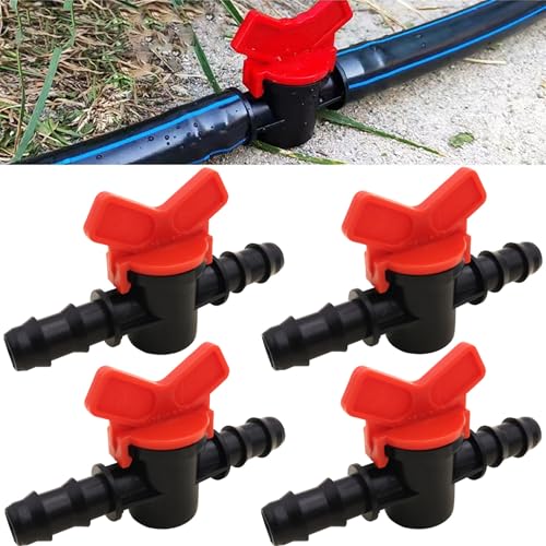 CTRICALVER Válvula de Interruptor de Riego de Goteo, Interruptor de Válvula de Tubería 16mm, regular y apagar/encender el flujo de agua, para Riego de Jardin (4 piezas)