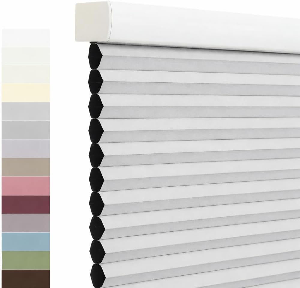 Lavender Honeycomb Cellular Window Shades | Blackout Light-Filtering Window Blinds with Pull-Cord Control, Waterproof Fabric-Look Cellular Shade for Home, Office, and Commercial Use