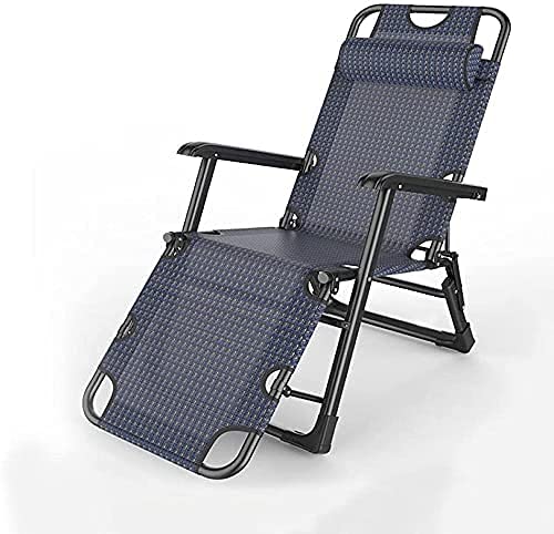 Chaise longue de jardin bleue avec coussin en coton amovible
