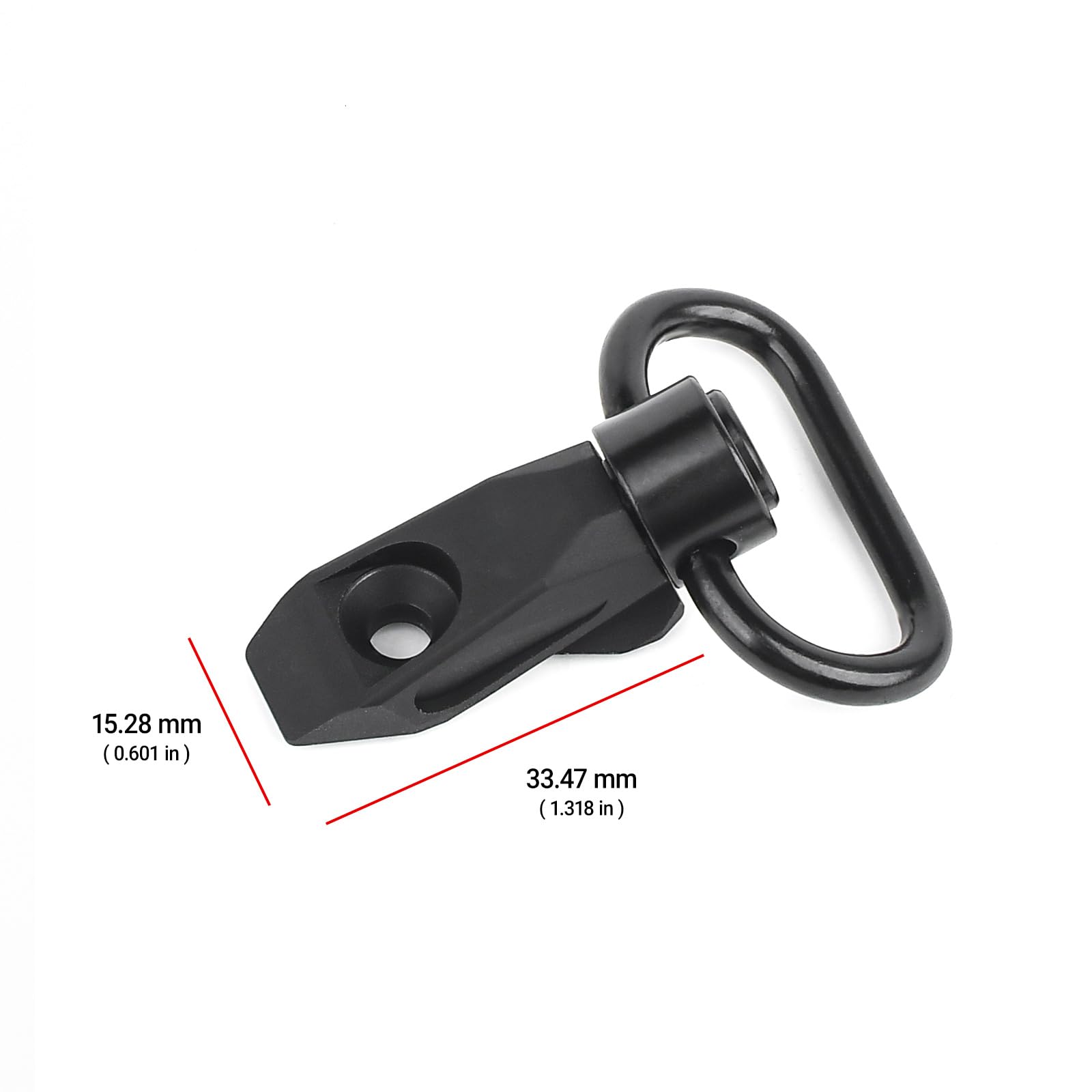 QD Sling Swivel Mount 30°Bevelled, Adattatore Tattico per Montaggio Fionda su Rotaia a Sgancio Rapido per Sistema Ferroviario MLOK/KEYMOD, Nero