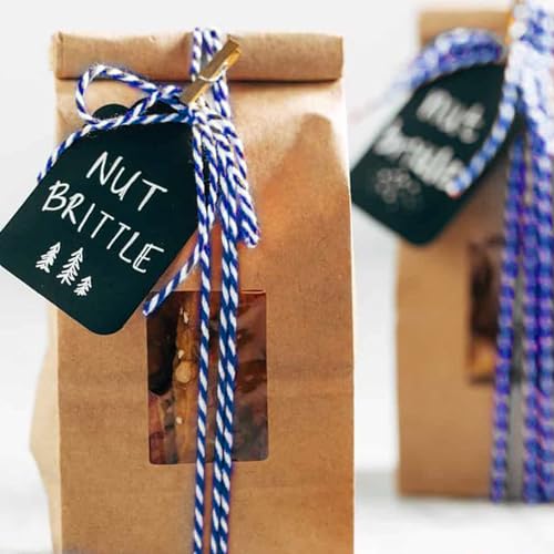 Image of jijAcraft Blue and White Twine String, 328 Feet Christmas Bakers Twine String, 2MM Heavy Duty Packing String for DIY Crafts, Christmas Decoration, Gift Wrapping, Craft Wrapping